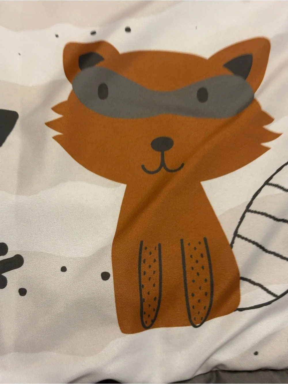 Peanut Shell Woodland Walk Animal Baby Crib Quilt Appliqué Fox Moose Owl Raccoon